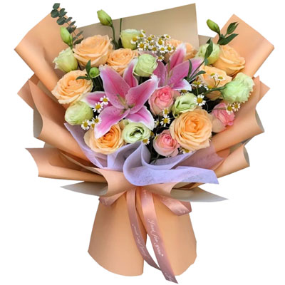 开封11朵玫瑰桔梗百合，陪你每个季节